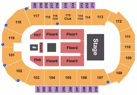 seating chart for Showare Center - Air1 Worship - eventticketscenter.com