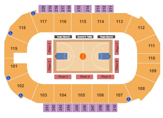 seating chart for Showare Center - Basketball - eventticketscenter.com