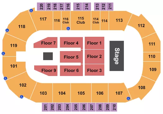 seating chart for Showare Center - Endstage 4 - eventticketscenter.com