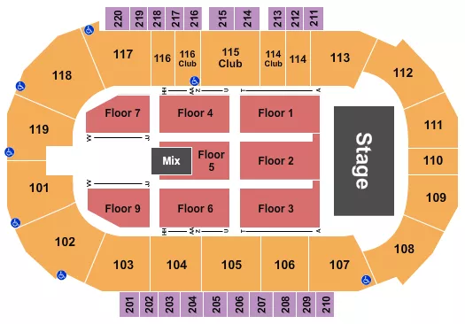 seating chart for Showare Center - Endstage 6 - eventticketscenter.com