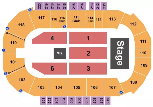 seating chart for Showare Center - Endstage 7 - eventticketscenter.com