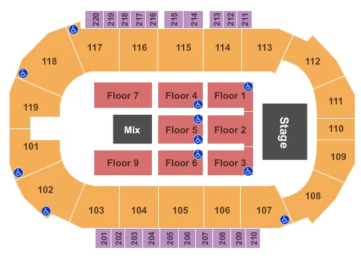 seating chart for Showare Center - End Stage - eventticketscenter.com