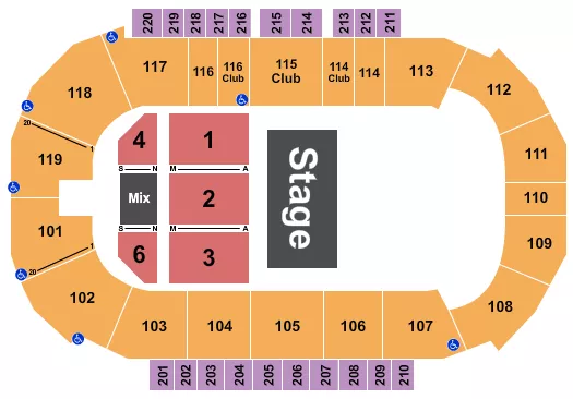seating chart for Showare Center - Half House - eventticketscenter.com