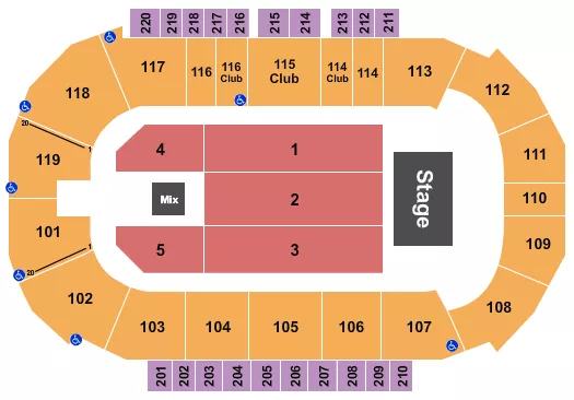 seating chart for Showare Center - Third Day - eventticketscenter.com