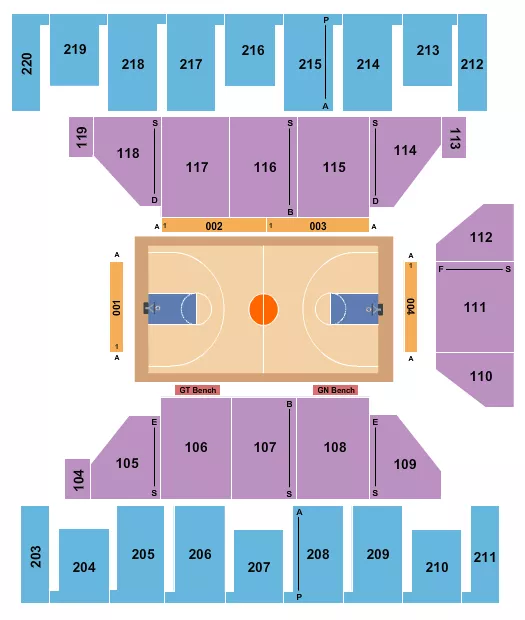 seating chart for Show Me Center - Basketball - Globetrotters - eventticketscenter.com