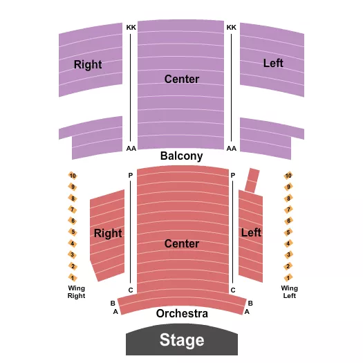 seating chart for Showplace Performance Centre - End Stage - eventticketscenter.com