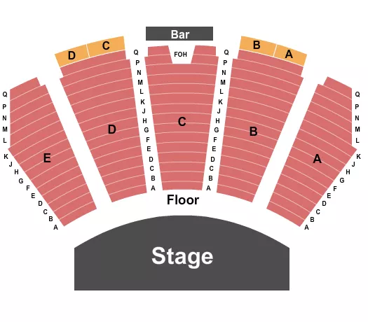 seating chart for Orleans Showroom at The Orleans Hotel - Endstage 2 - eventticketscenter.com