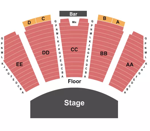 seating chart for Orleans Showroom at The Orleans Hotel - End Stage - eventticketscenter.com