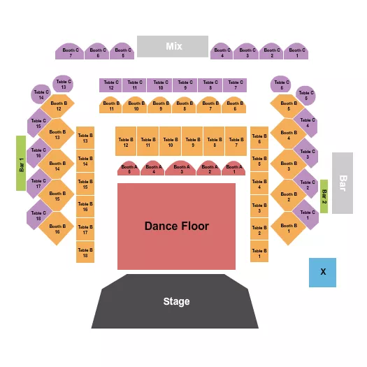 seating chart for Showroom at South Point Hotel And Casino - Endstage Dance Floor - eventticketscenter.com