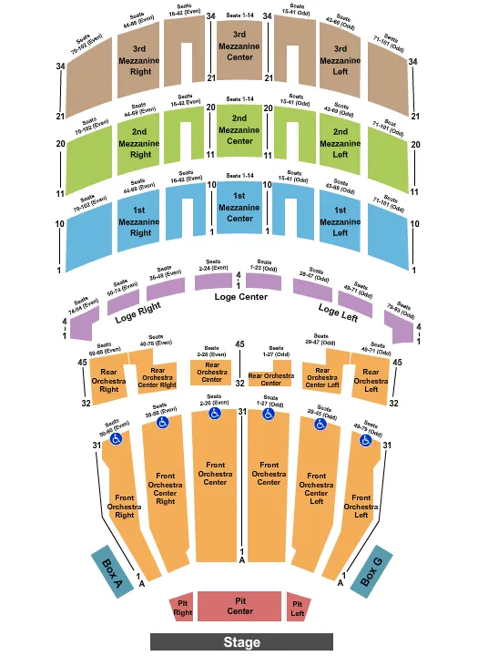 seating chart for Shrine Auditorium - Los Angeles - Endstage 2 - eventticketscenter.com