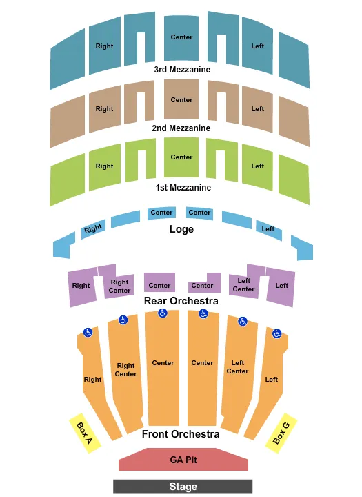 seating chart for Shrine Auditorium - Los Angeles - Endstsage GA Pit - eventticketscenter.com