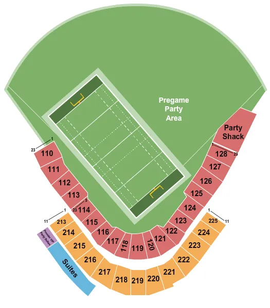seating chart for Shrine on Airline - Rugby - eventticketscenter.com