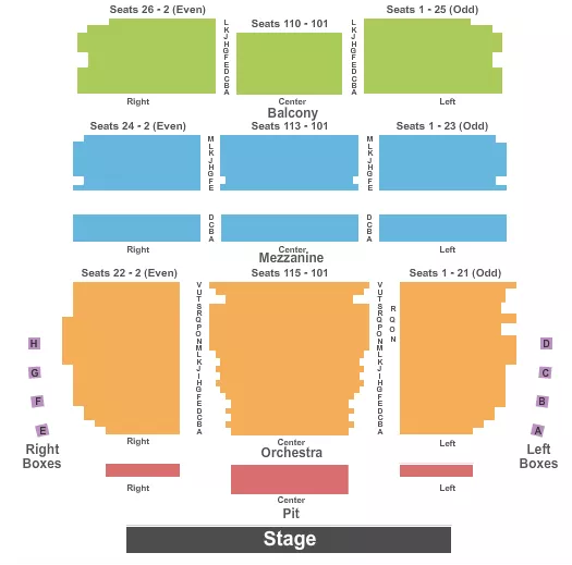 seating chart for Shubert Theatre At The Boch Center - End Stage - eventticketscenter.com