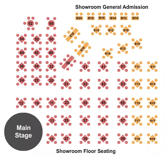 seating chart for Side Splitters Comedy Club - Tables - eventticketscenter.com
