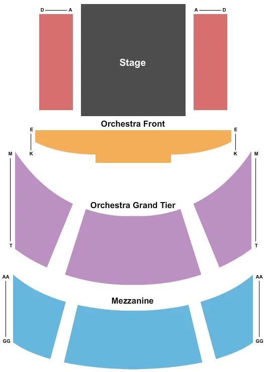 seating chart for Sidney Harman Hall - Endstage 2 - eventticketscenter.com