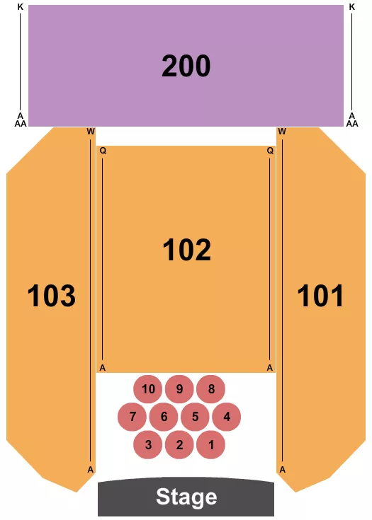 seating chart for Silver Creek Event Center At Four Winds - Endstage Tables - eventticketscenter.com