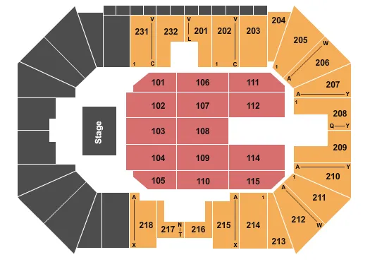 seating chart for Silver Spurs Arena - Endstage 3 - eventticketscenter.com
