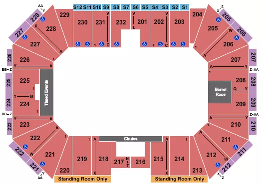 seating chart for Silver Spurs Arena - Monster Trucks - eventticketscenter.com