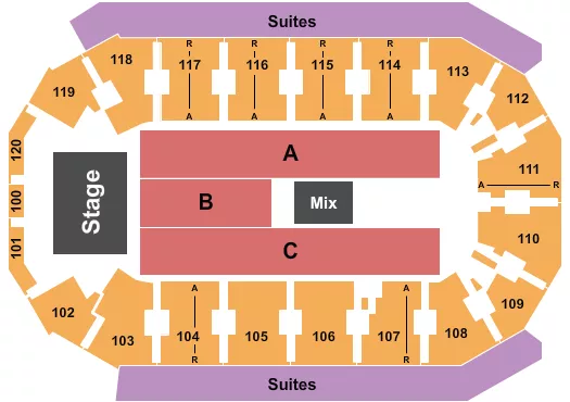 seating chart for Cable Dahmer Arena - Endstage 2 - eventticketscenter.com