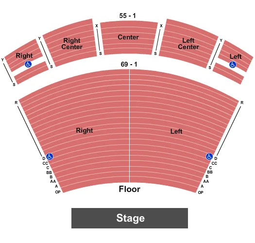 seating chart for Concert Hall at Singletary Center for the Arts - Endstage 2 - eventticketscenter.com