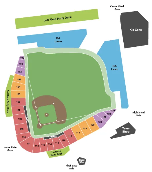 seating chart for Sloan Park - Baseball - eventticketscenter.com