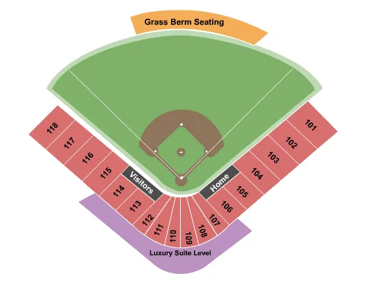 seating chart for Smokies Stadium - Baseball - eventticketscenter.com