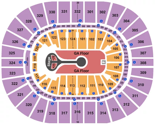 seating chart for Smoothie King Center - Benson Boone - eventticketscenter.com