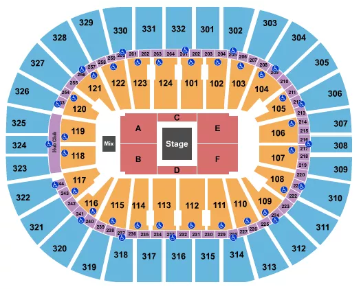 seating chart for Smoothie King Center - Center Stage 1 - eventticketscenter.com