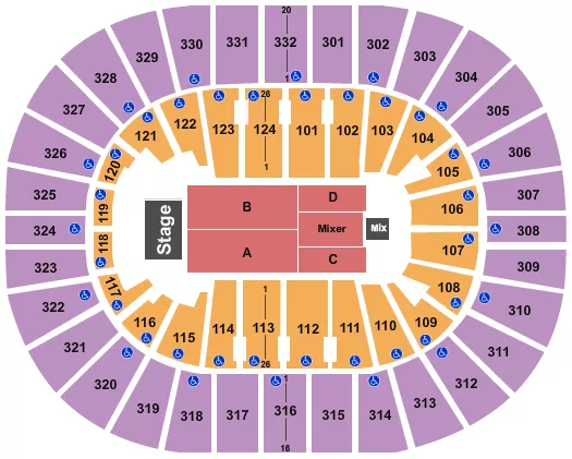 seating chart for Smoothie King Center - End Stage 5 - eventticketscenter.com