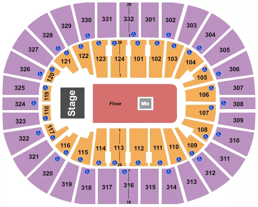 seating chart for Smoothie King Center - Endstage Floor - eventticketscenter.com
