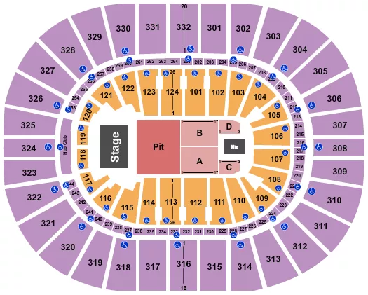 seating chart for Smoothie King Center - Endstage Pit - eventticketscenter.com