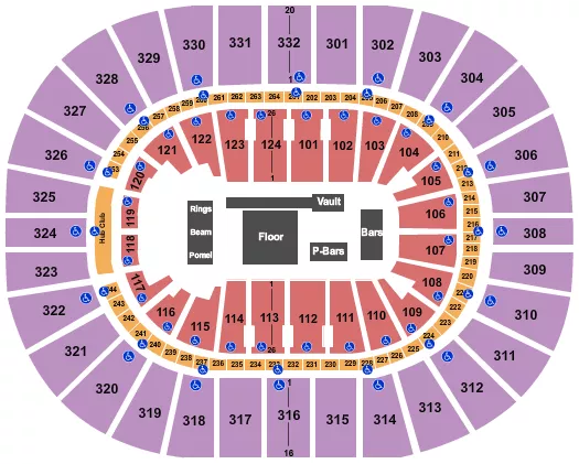 seating chart for Smoothie King Center - Gymnastics - eventticketscenter.com