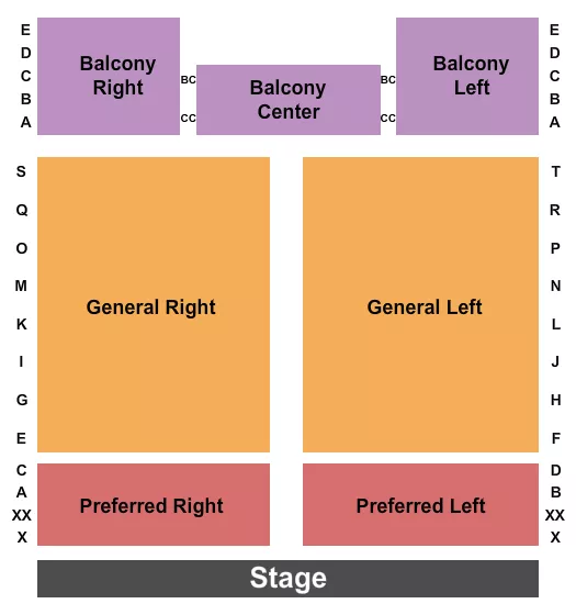seating chart for Smyrna Opera House - End Stage - eventticketscenter.com