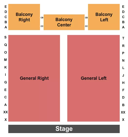 seating chart for Smyrna Opera House - General/Balcony - eventticketscenter.com