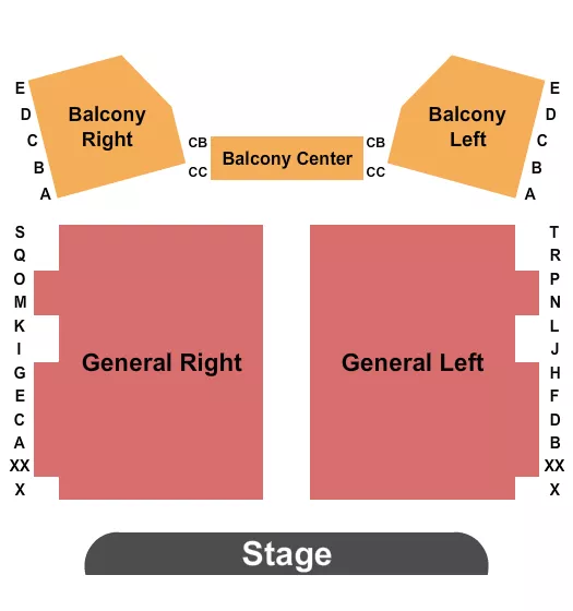 seating chart for Smyrna Opera House - General/Balcony - eventticketscenter.com