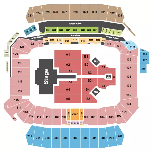 seating chart for Snapdragon Stadium - Shakira - eventticketscenter.com