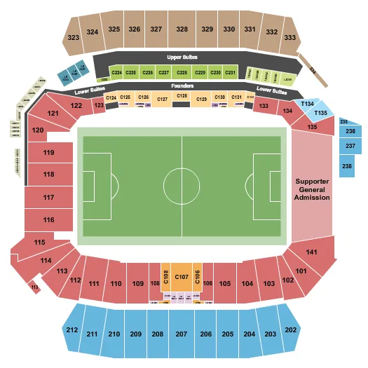 seating chart for Snapdragon Stadium - Soccer - eventticketscenter.com