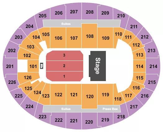 seating chart for SNHU Arena - Half House Reserved - eventticketscenter.com