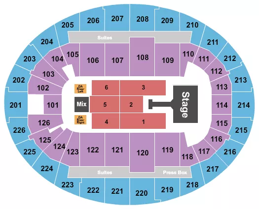seating chart for SNHU Arena - Jonas Brothers - eventticketscenter.com