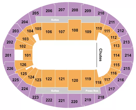 seating chart for SNHU Arena - Rodeo - eventticketscenter.com