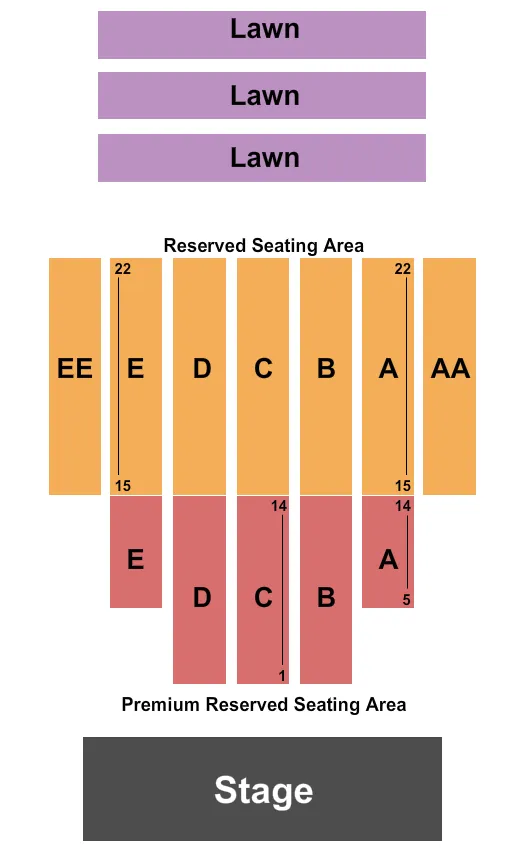 seating chart for Snow Park Outdoor Amphitheater - Rodrigo Y Gabriela - eventticketscenter.com