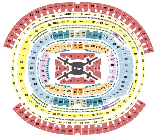 seating chart for SoFi Stadium - BTS - eventticketscenter.com