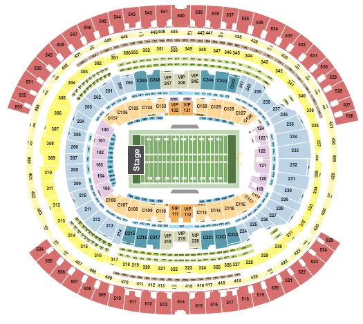 seating chart for SoFi Stadium - Battle of The Bands - eventticketscenter.com