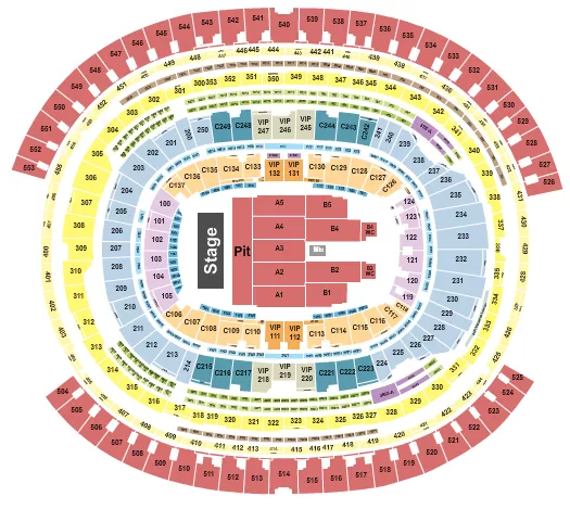 seating chart for SoFi Stadium - Blink 182 - eventticketscenter.com