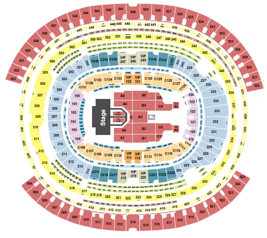 seating chart for SoFi Stadium - Def Leppard - eventticketscenter.com