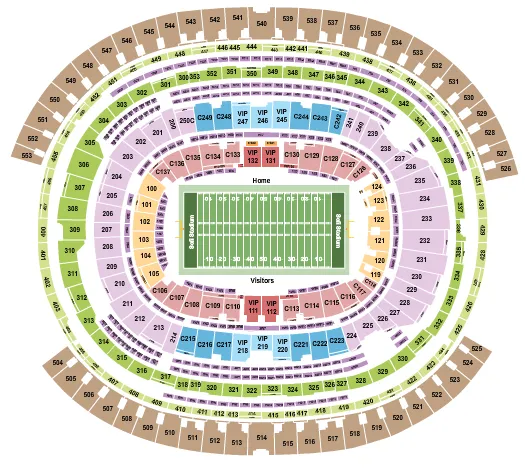 seating chart for SoFi Stadium - Football - eventticketscenter.com
