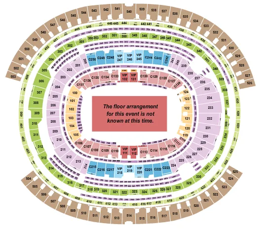 seating chart for SoFi Stadium - Generic Floor - eventticketscenter.com