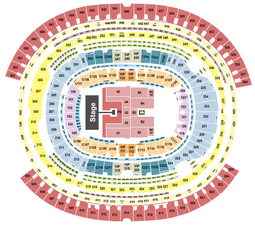 seating chart for SoFi Stadium - Green Day 2024 - eventticketscenter.com