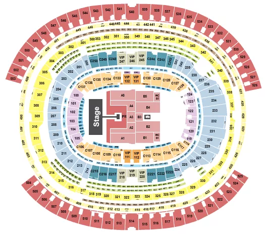 seating chart for SoFi Stadium - Green Day - eventticketscenter.com