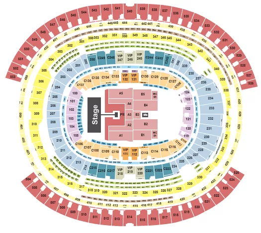 seating chart for SoFi Stadium - Green Day - eventticketscenter.com